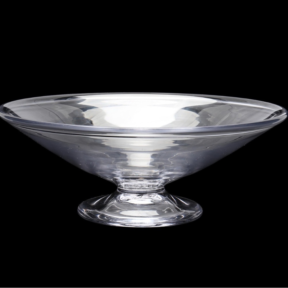 Simon Pearce Hand Blown Clear Crystal Pedestal Compote Centerpiece Bowl – Rare